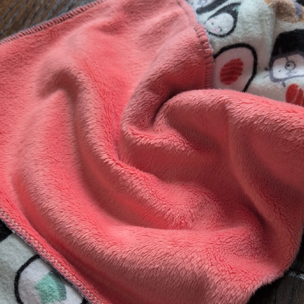 Handmade Sushi Flannel and Minky Fabric Infinity Cowl Ring Scarf - Picture 4 of 8